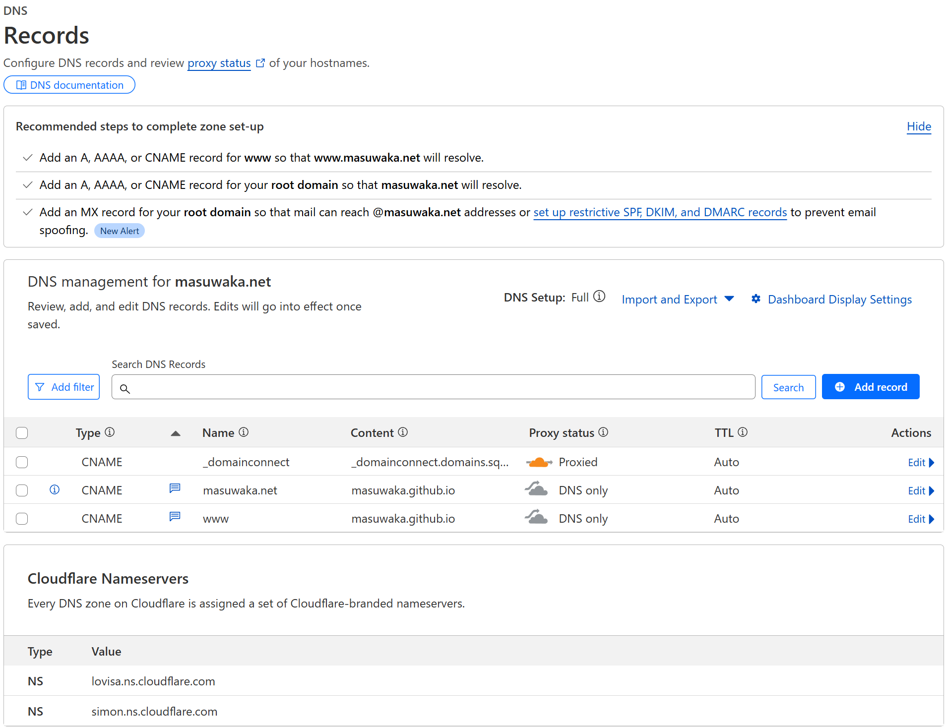 Cloudflare - DNS Records