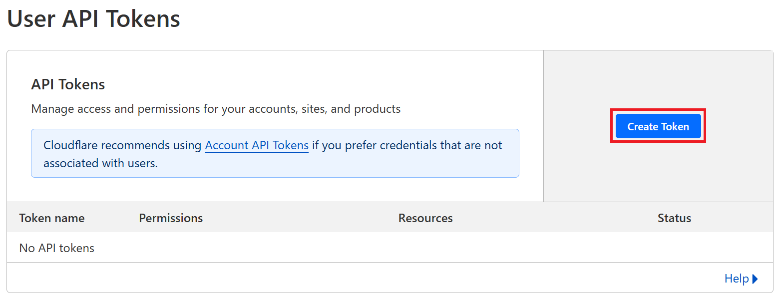 Cloudflare - User API Tokens