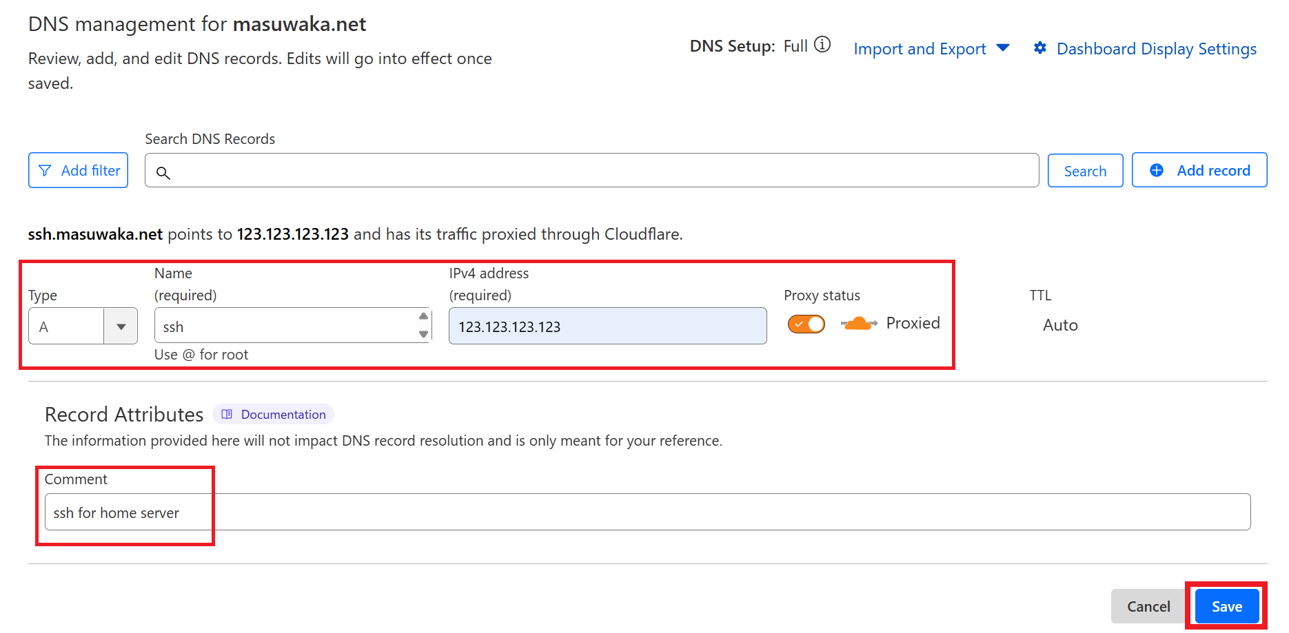 Cloudflare - DNS Records