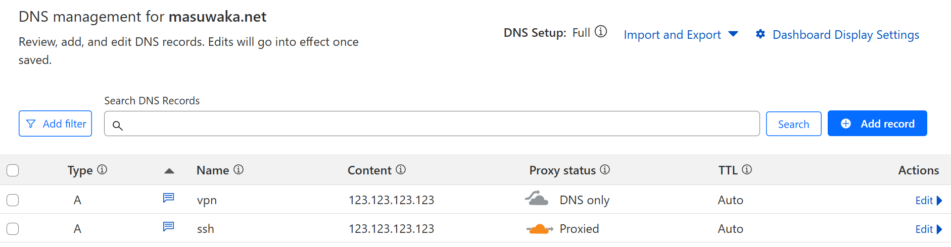 Cloudflare - DNS Records